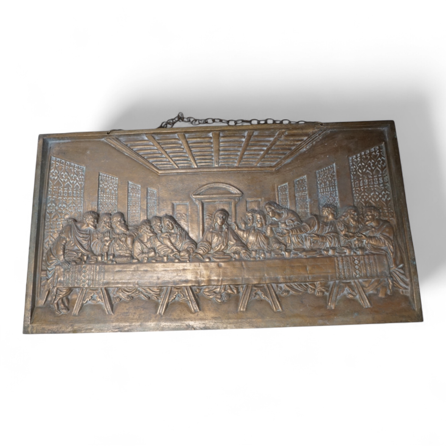 A bronze plaque of ‘The Last Supper’, 65cm x 35cm